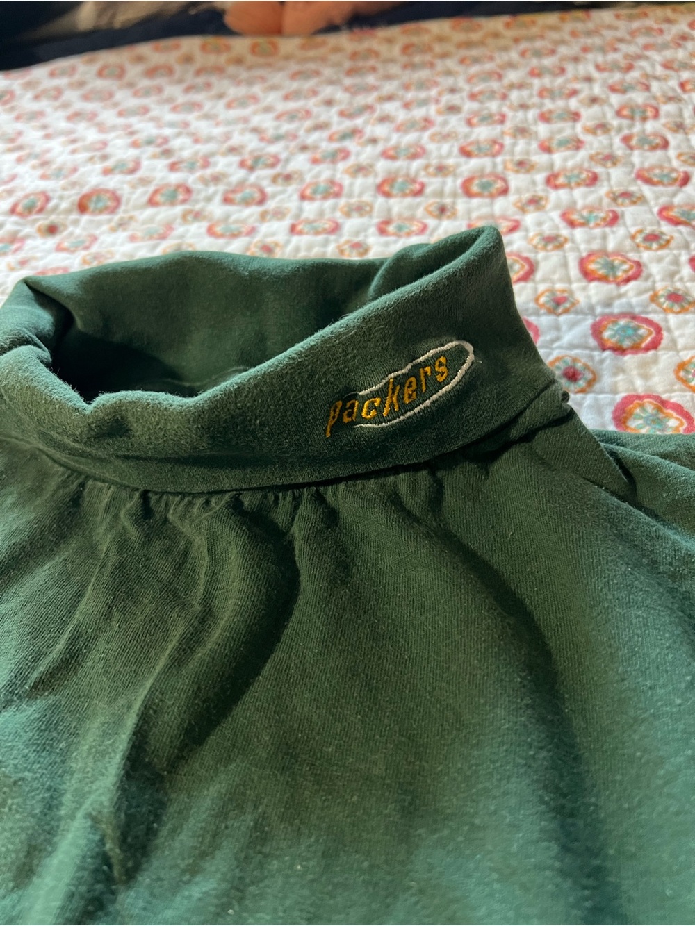 Vintage 90s Green Bay Packers Embroidered Turtleneck Sweater size XL